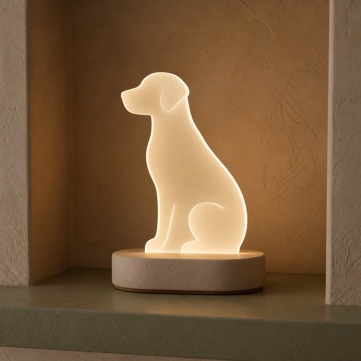 Concept imagery: silhouette portrait lamp glowing at dusk